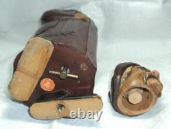 Vintage Homeless Old Man Carved Wood Mayr Fessler Wien Music Bottle Box Folk Art