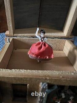 Vintage Htf Reuge Swiss Wood Chalet Dancing Ballerina Music Box