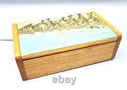 Vintage ISRAEL REUGE Wood Jewelry Music Box Independence Day Parade Zahal IDF