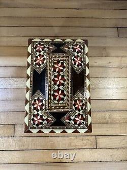 Vintage Inlaid Marquetry Wood Jewelry Box Swiss Reuge Company Music Doesn't Work