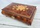 Vintage Inlaid Music Box Wood Jewelry Box Romance Swiss Italy Reuge