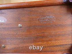Vintage Inlaid Music Jewelry Box Signed Purple Heart Maogany Cherry Walnut