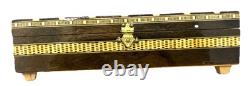 Vintage Intricate Marquetry Mosaic Wood Inlay Alhambra Granada, Spain Music Box