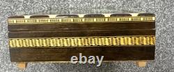 Vintage Intricate Marquetry Mosaic Wood Inlay Alhambra Granada, Spain Music Box
