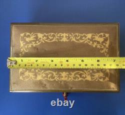 Vintage Italian Lacquer Inlaid Musical Jewellery Box With Key