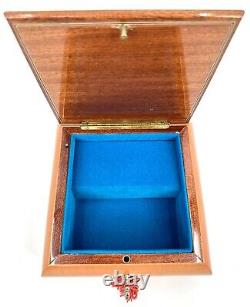 Vintage Italian Lacquered Inlaid Wood Jewelry Box Reuge Music Endless Love