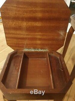 Vintage Italian Marquetry Nesting Tables withMusic Box, Inlaid Wood Made in Italy
