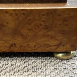 Vintage Italian Reuge In Laid Wood Swiss Cylinder Music Box Plays 3 Songs