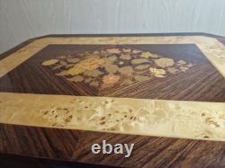 Vintage Italian Sorrento Musical Table with Wood Inlay