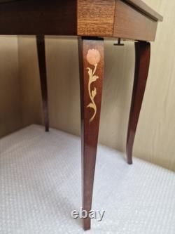 Vintage Italian Sorrento Musical Table with Wood Inlay