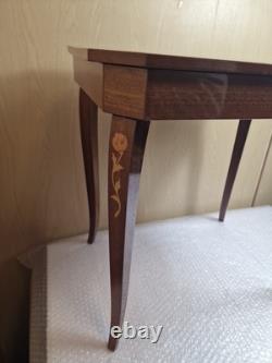 Vintage Italian Sorrento Musical Table with Wood Inlay