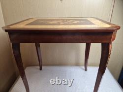 Vintage Italian Sorrento Musical Table with Wood Inlay