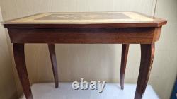 Vintage Italian Sorrento Musical Table with Wood Inlay