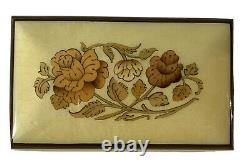 Vintage Italian Wood Floral Inlay Romance Music Box