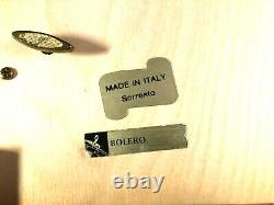 Vintage Italian Wood Inlay Jewelry/Music Box Bolero Theme with Key
