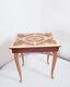 Vintage Italian Wooden Inlay Musical Jewelry Box Table