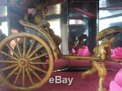 Vintage Japanese Music and Jewelry Box Rickshaw Carriage Lacquer Wood