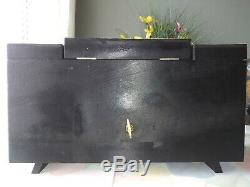 Vintage Japanese Music and Jewelry Box Rickshaw Carriage Lacquer Wood