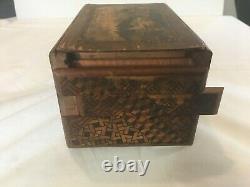 Vintage Japanese Wooden Puzzle Box Music Note Yosegi