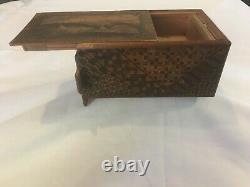 Vintage Japanese Wooden Puzzle Box Music Note Yosegi