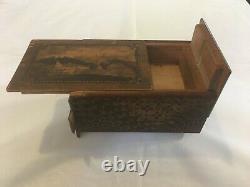 Vintage Japanese Wooden Puzzle Box Music Note Yosegi