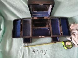 Vintage Japanese black lacquer music boxjewelry box, likely from the20th century