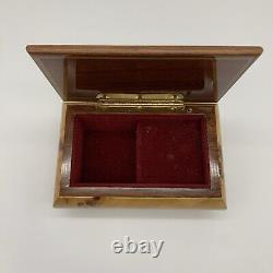 Vintage Lacquered Wood Mandolin Jewelry Music Box Plays Mozart's Minuet