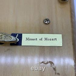 Vintage Lacquered Wood Mandolin Jewelry Music Box Plays Mozart's Minuet