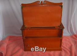 Vintage Large Early American Maple Wood DresserJewelry Music Box NICE