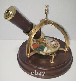 Vintage Lefton Kaleidoscope Music Box Rotating Wood Brass Stained Glass DISNEY