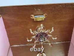 Vintage Linden wood music jewelry box plays MEMORIES