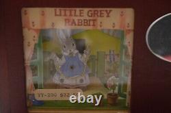 Vintage Little Grey Rabbit Wood Music Jewelry Box WithDancing Rabbit