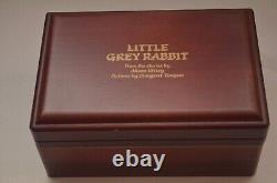 Vintage Little Grey Rabbit Wood Music Jewelry Box WithDancing Rabbit
