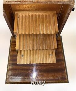 Vintage MCM wood Hummingbird Floral italy Music Box Ciggarette Holder Tested