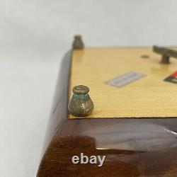 Vintage Marquetry Italian Burl Wood Jewelry Music Box Beattles Yesterday Works P