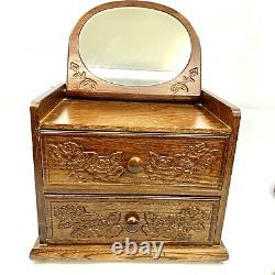 Vintage Miniature Dresser & Mirror Jewelry Box Vanity San Francisco Music