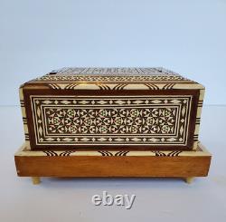 Vintage Moroccan/Moorish Marquetry Inlaid Musical Cigarette Box