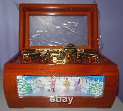 Vintage Mr. Christmas Harmonique Animated Ballet Light Up Wood Music Box