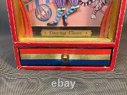 Vintage Music Box Jewelry Box With A Dancing Animated Clown