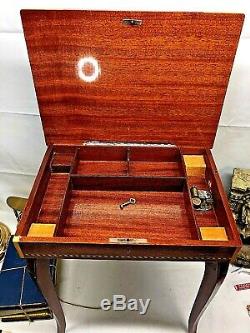 Vintage Music Jewelry Table with REUGE Swiss Music Box plays Isola di Capri