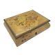 Vintage Musical Inlay Wood Jewelry Box In Birds Eye Polished Maple Wood