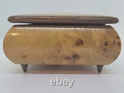 Vintage Musical Inlay wood Jewelry Box in Birds Eye Polished Maple Wood