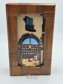 Vintage OREY Music Box, Ceramic Picture, Wood Frame, Beautiful, Working, Rare