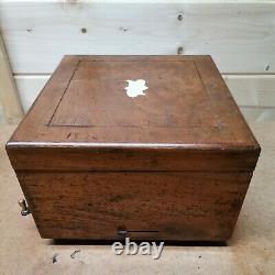 Vintage Polyphon music box with 6 discs wooden case Good working order