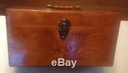 Vintage Portable Double Wood Case 45 RPM Record Carying Case Box