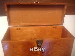 Vintage Portable Double Wood Case 45 RPM Record Carying Case Box