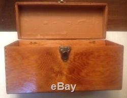 Vintage Portable Double Wood Case 45 RPM Record Carying Case Box