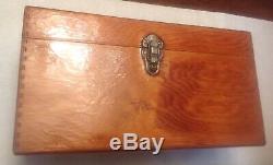 Vintage Portable Double Wood Case 45 RPM Record Carying Case Box