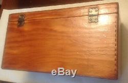 Vintage Portable Double Wood Case 45 RPM Record Carying Case Box