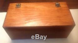 Vintage Portable Double Wood Case 45 RPM Record Carying Case Box